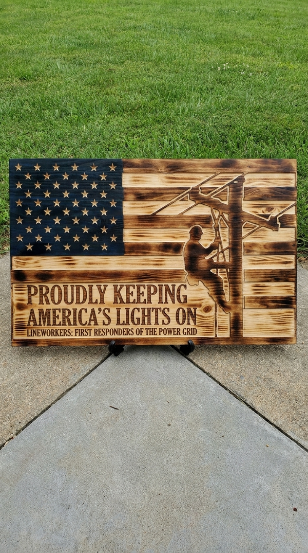 Handmade Lineman Flags